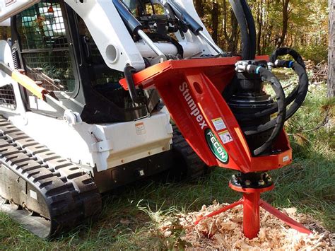 removing stumps with skid steer backhoe attachment|stumpex skid steer attachment.